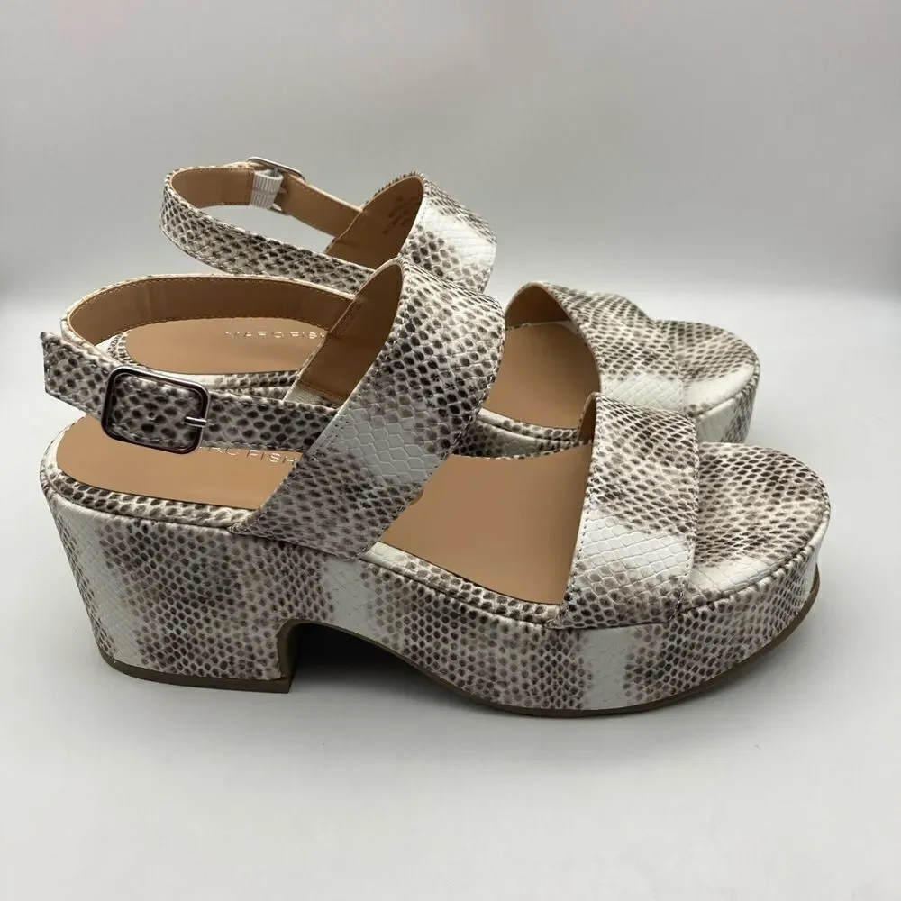 NWT Marc Fisher Snakeskin Print Platform Sandals Size 8M